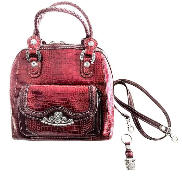 MC Marc Chantal Croc Embossed Western-Inspired Satchel ~ Shoulder Bag w/Key Tab! - Picture 1 of 16